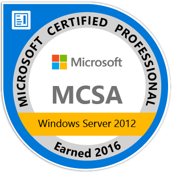 MCSA: Windows Server 2012 - Certified 2016